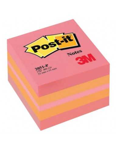 Foglietti riposizionabili colorati Post-it® Notes Minicubo 51x51 mm rosa 400 ff - 2051-P