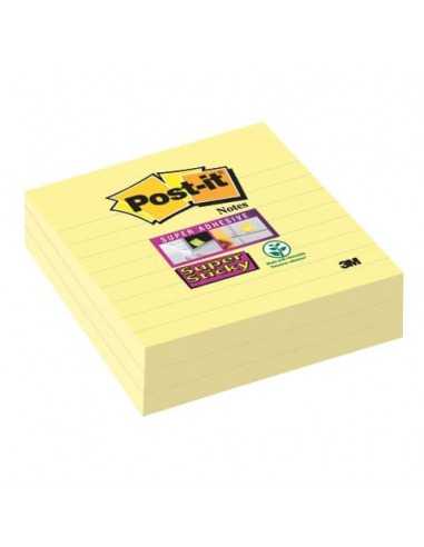 Foglietti riposizionabili Post-it® Super Sticky XL a righe 10x10 cm 70 ff Giallo Canary™ conf. da 3 - 675-SS3-CY-EU