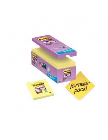 Foglietti Post-it® Super Sticky Giallo Canary™ cf 14 blocchetti + 2 gratis da 90 ff - 654SSCY-VP16