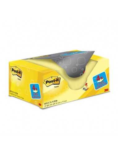 Foglietti riposizionabili Post-it® Notes giallo Canary™ Value Pack 16+4 GRATIS - 653-VP20