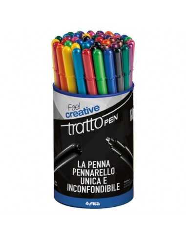 Penne a punta sintetica TRATTO Pen Metal 2 mm assortiti barattolo da 50 - 807100