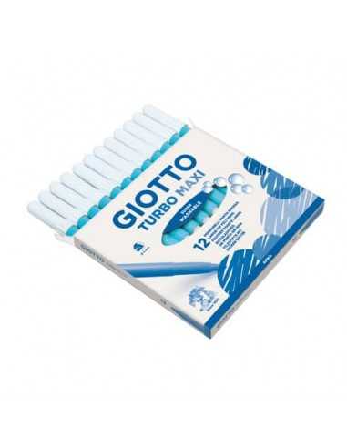 Pennarello GIOTTO Turbo Maxi punta grossa in fibra 5 mm azzurro cielo Conf. 12 pezzi - 456028