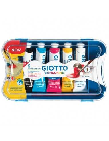 Tempere GIOTTO Extra 21 ml assortiti scatola da 5 tubetti + 1 pennello - 327100