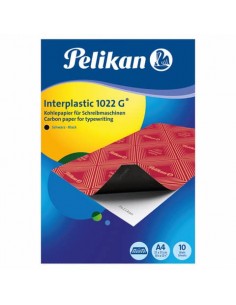 Carta carbone Pelikan Interplastic 1022G nero confezione 10 fogli - 401026