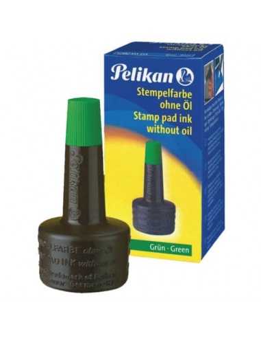 Inchiostro per timbri senza olio Pelikan flacone 28 ml verde 351239