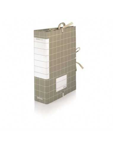 Cartella archivio Brefiocart RESISTO lacci rivettati 25x35 cm grigio dorso 12 cm conf. 10 pezzi - RES0201-12