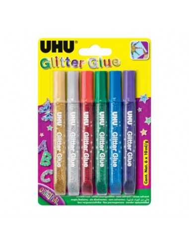 Colla Glitter Uhu Original colori assortiti 6x10 ml - D1640