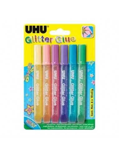 Colla glitter Uhu Glue Shiny 10 ml Conf. 6 pezzi - D1641