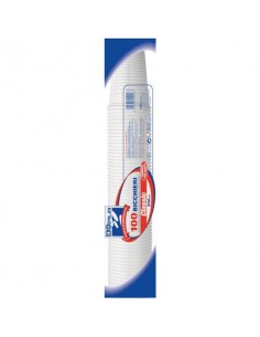 Bicchieri monouso Dopla 200 ml in polipropilene bianco conf. 100 pezzi - 02022