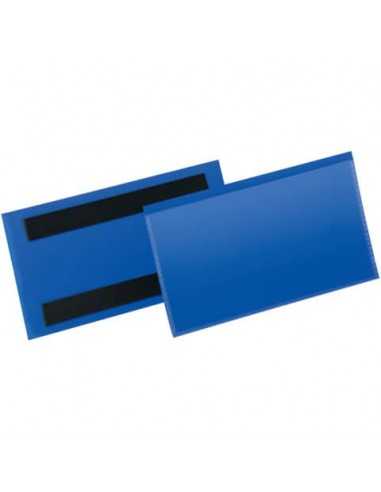 Tasche per identificazione Durable con bande magnetiche blu f.to esterno mm. 163x83- inserto 150x67mm cf. 50- 174207