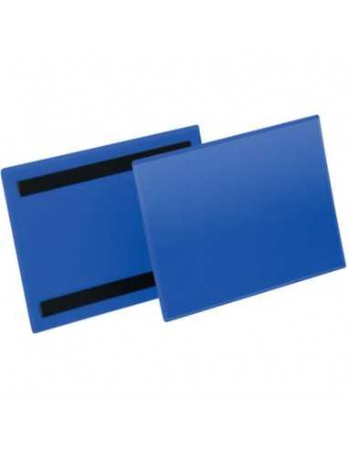 Tasche per identificazione Durable con bande magnetiche blu f.to esterno mm. 223x163- inserto A5 orizz. cf 50- 174307