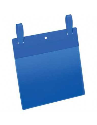 Tasche per identificazione Durable con fascette di aggancio blu f.to esterno mm 223x387- inserto A5 orizz. Cf 50- 174907