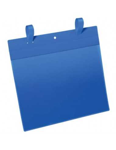 Tasche per identificazione Durable con fascette di aggancio blu f.to esterno mm 311x448- inserto A4 orizz. cf 50- 175107