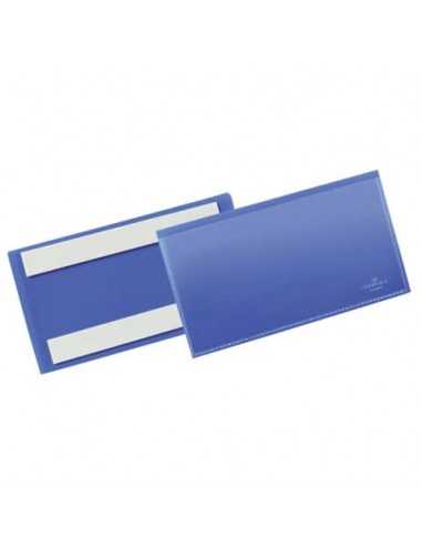 Tasche per identificazione Durable con bande adesive blu f.to esterno mm. 163x 83x1