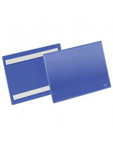 Tasche per identificazione Durable con bande adesive blu f.to esterno mm. 223x 163x1