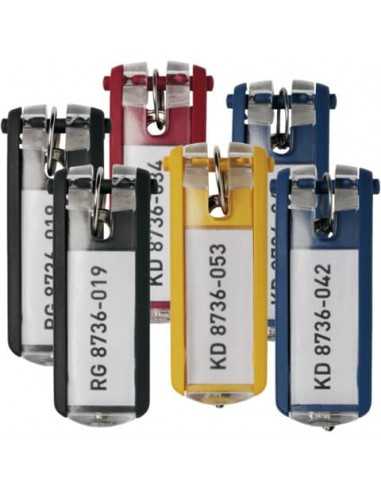 Portachiavi DURABLE KEY CLIP colori assortiti conf. 6 - 195700