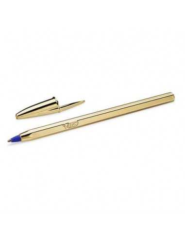 Penna a sfera BIC Cristal Shine Gold M 1 mm blu 9213401