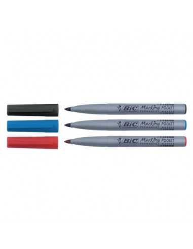 Marcatore permanente BIC Marking Pocket 1445 punta conica 1 mm blu 8209012