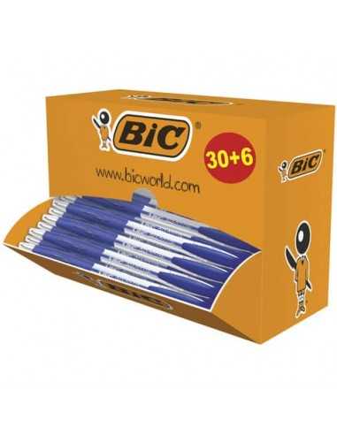 Penne a sfera a scatto BIC Atlantis Classic NF M 1 m blu value pack 30+6 - 920286