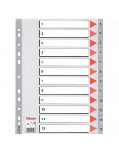 Divisori per rubrica Esselte A4 PPL numerica 1-12 100106