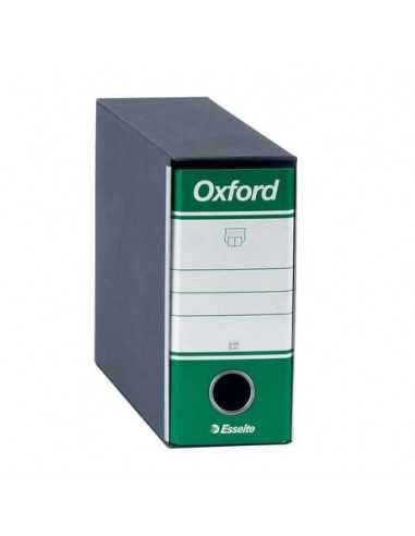 Registratore con custodia Esselte G81 OXFORD memorandum D8 cartone rivestito in carta goffrata verde - 390781180