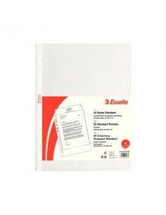 Buste a perforazione universale goffrate Esselte STANDARD PP antiriflesso trasparente A4 conf.25 - 392513300