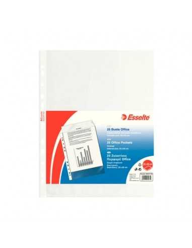 Buste a perforazione universale goffrate Esselte OFFICE PP antiriflesso 22x30 cm conf.25 - 392597100