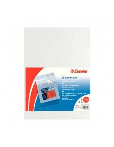 Buste a L non perforate Esselte DE LUXE PP lucido trasparente 22x30 cm conf.50 - 395084100