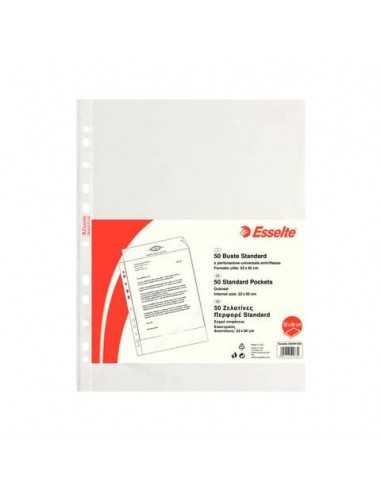 Buste a perforazione universale goffrate Esselte STANDARD 22x30 cm trasparente antiriflesso conf.50 - 395097300