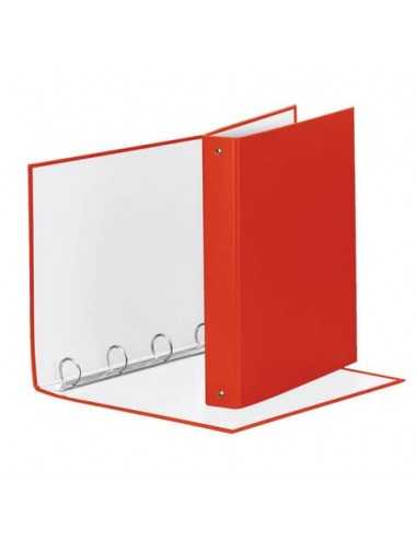 Raccoglitore Esselte MEETING a 4 anelli tondi 30mm cartone rivestito in PP rosso 22x30cm dorso 4cm - 395792300