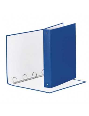 Raccoglitore Esselte MEETING a 4 anelli tondi 30mm cartone rivestito in PP blu 22x30cm dorso 4cm - 395792500