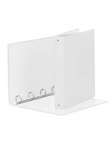 Raccoglitore Esselte MEETING a 4 anelli tondi 30mm cartone rivestito in PP bianco 22x30cm dorso 4cm - 395792904