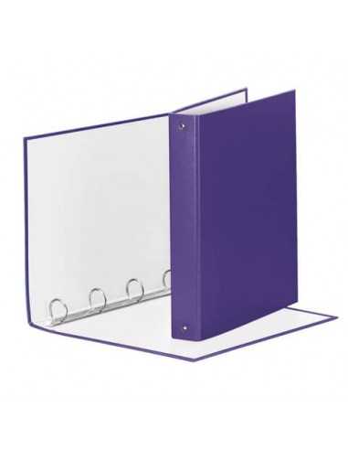 Raccoglitore Esselte MEETING a 4 anelli tondi 30mm cartone rivestito in PP viola 22x30cm dorso 4cm - 395792950