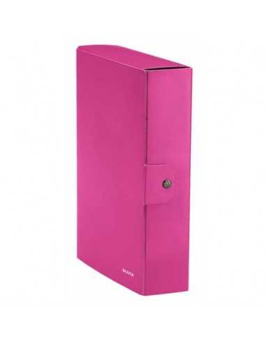 Scatola portaprogetti Leitz WOW in cartone - dorso 8 cm - formato 25x35 cm fucsia metallizzato - 39670023