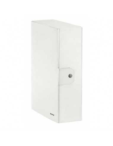 Scatola portaprogetti Leitz WOW in cartone - dorso 10 cm - formato 25x35 cm bianco metallizzato - 39680001