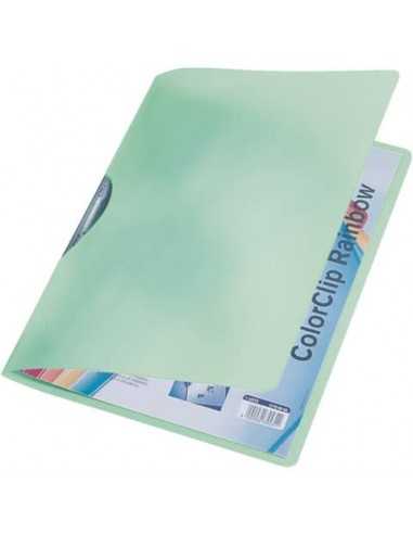 Cartelline di archiviazione con clip max 30 fogli Leitz COLOR CLIP Rainbow in PPL A4 verde - 41760155