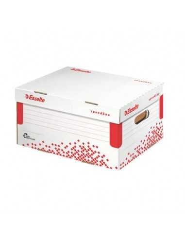 Scatola archivio Esselte SPEEDBOX con coperchio integrato bianco/rosso 25