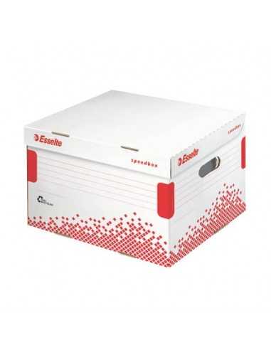 Scatola archivio Esselte SPEEDBOX con coperchio integrato bianco/rosso 32