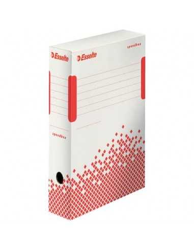 Scatole archivio Esselte SPEEDBOX dorso 80 mm bianco/rosso 8x25x35 cm conf.25 - 623985