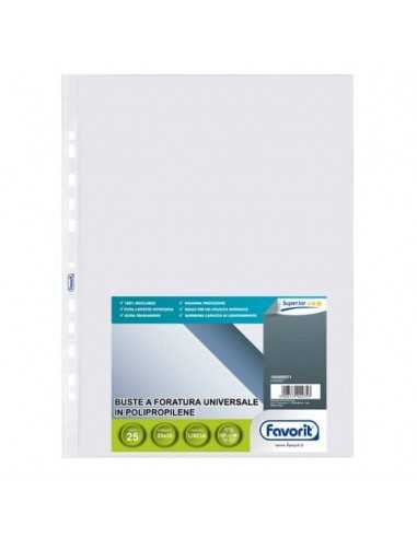 Buste trasp. a foratura universale FAVORIT liscia superior 25x35 conf. da 25 - 100460071