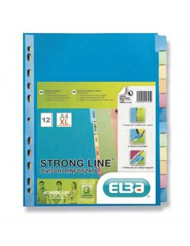 Divisore personalizzabile ELBA Strong Line A4+ 12 tacche neutre assortiti 400132505