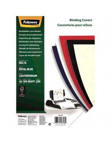 Copertine per rilegatura FELLOWES Delta goffrate cartoncino royal blu A4 250 g/m² 29