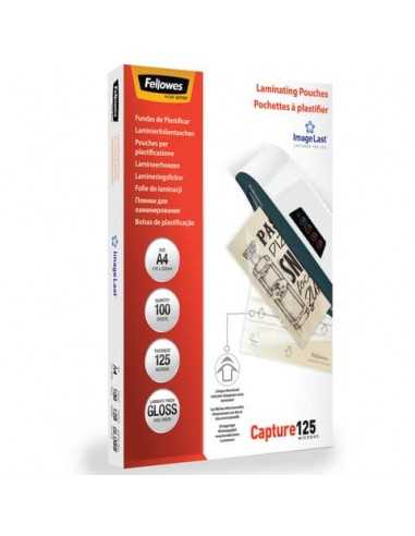 Pouches per plastificatrici Fellowes ImageLast Capture125 finitura lucida - 2x125 µm - A4 - Conf. 100 pezzi 5307407