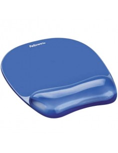 Tappetino mouse con poggiapolsi FELLOWES Crystal™ Gel blu trasparente 9114120