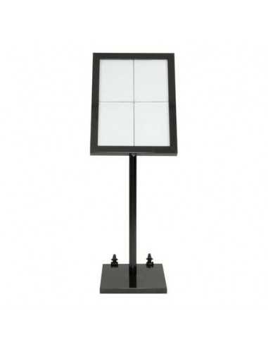 Leggio da pavimento a LED Securit® Black Star in metallo 46x41x136 cm nero MCS-4A4-BL-SET