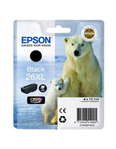 Cartuccia inkjet alta capacità ink pigmentato Orso polare 26XL Epson nero C13T26214012