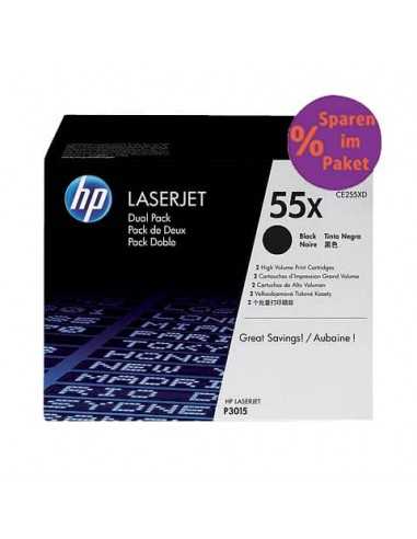 Toner alta capacità 55X HP nero Conf. 2 - CE255XD