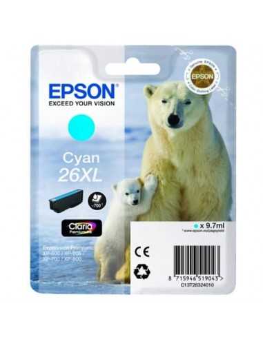 Cartuccia inkjet alta capacità Orso polare 26XL Epson ciano C13T26324012