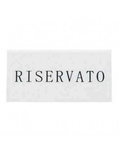 Segnaposto con scritto "Riservato" Securit® in acrilico rigido bianco set da 5 pezzi - TN-RES-IT-WT