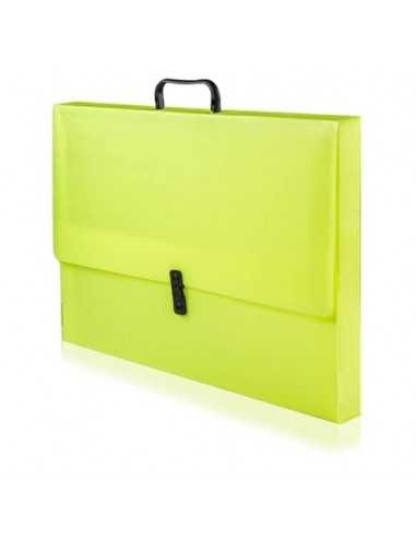 Cartella portaprogetti con maniglia BREFIOCART POLIONDA 27x38 cm dorso 5 cm colore fluo - 020M4003.FLUP